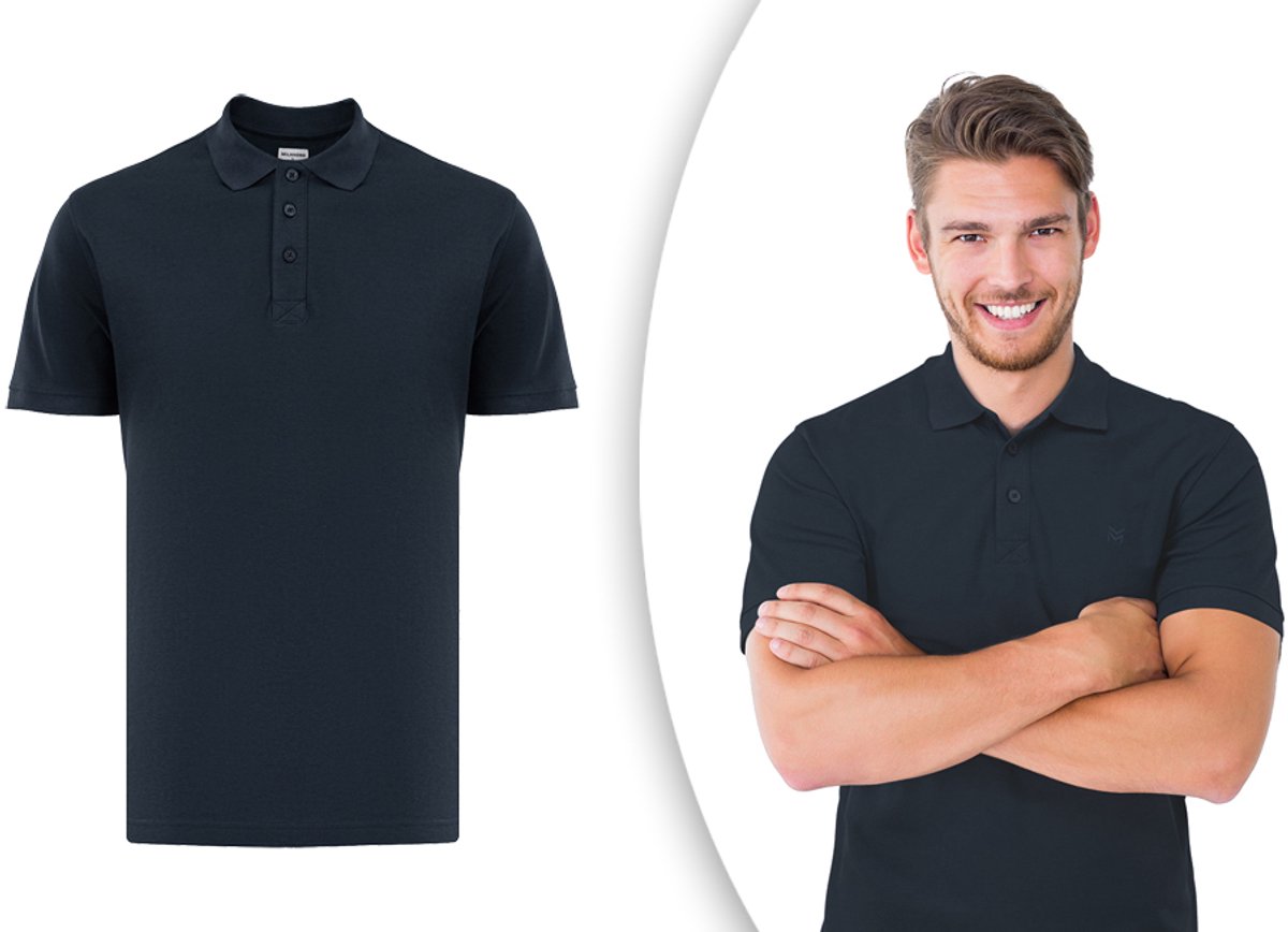 Milanoro - Elegante katoenen polo voor heren - Zwart - S