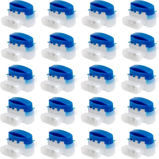 vhbw 5x Kabelverbinder für Begrenzungskabel kompatibel mit Gardena Sileno Mähroboter - Kabelklemmen, Wasserdicht Blau, Transparent