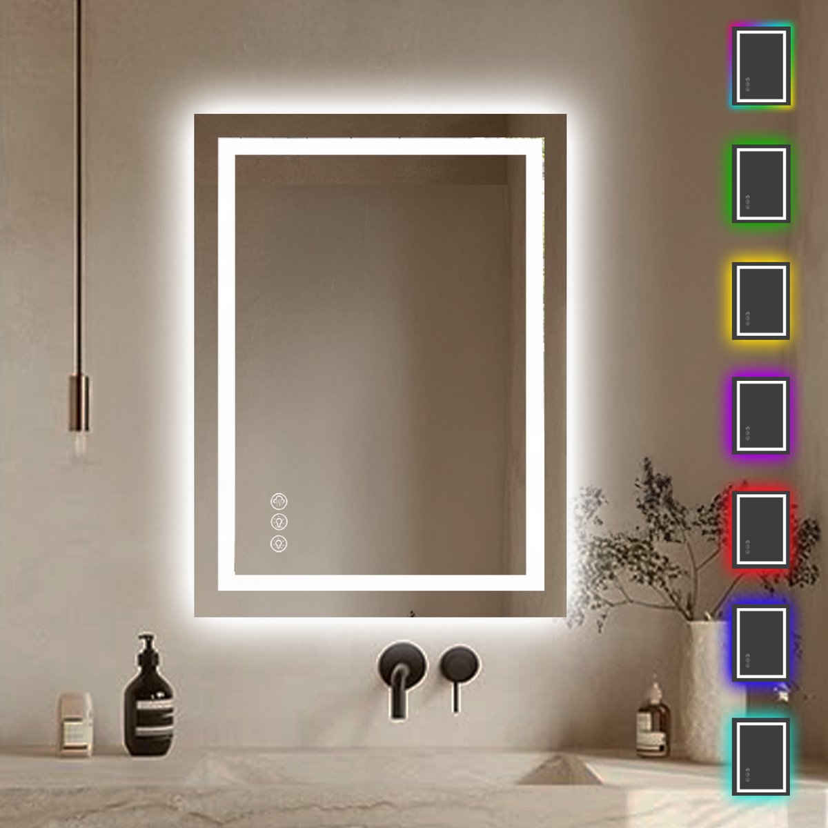 Lumoire® Spiegel Met Verlichting - 60 x 80 CM - Badkamerspiegel - Badkamer Spiegel