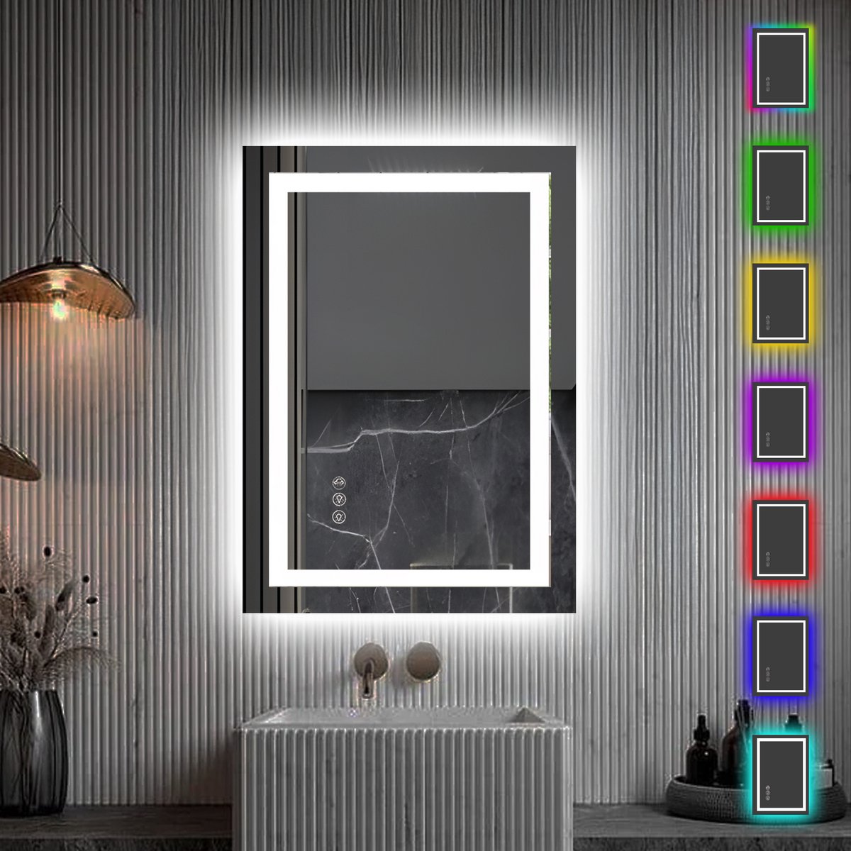 Lumoire® Spiegel Met Verlichting - 50 x 70 CM - Badkamerspiegel - Badkamer Spiegel