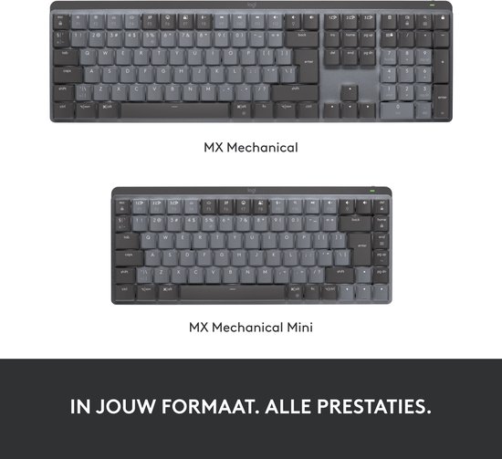 Logitech MX Mechanical - Draadloos mechanisch toetsenbord - Tactile - QWERTY ISO - Grijs