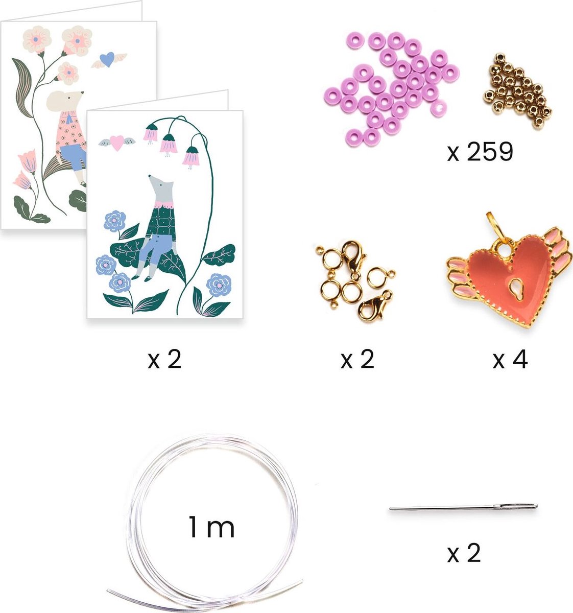 Djeco kralen & sieraden Heart Heishi - creatief speelgoed set.