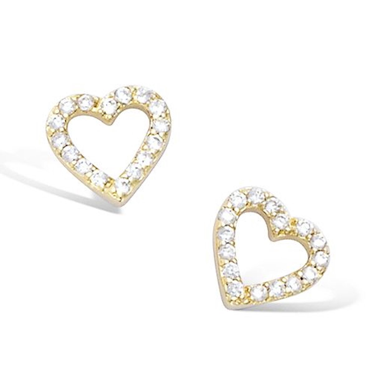 CHIVAL 18K Vergulde Oorbellen – Sweet Hearts – Tijdloos, Elegant, Hypoallergeen, Luxe, Romantisch, Verfijnd, Hartje, Zirkonia, Cadeau voor Haar, Sieraad, Geschenkverpakking