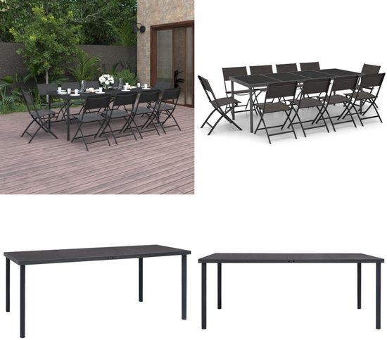 Tectake Opvouwbare Aluminium Tuinstoelen - Set Van 6 - Zwart/zilver