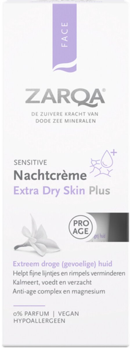 Zarqa Nachtcreme Extra Dry Skin Plus Sensitive - 3 x 50 ml - Voordeelverpakking