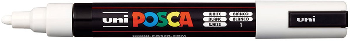 Markeerstiften POSCA PC-5M Wit 6 Stuks