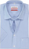 MARVELIS modern fit overhemd, korte mouw, popeline, wit met blauw bloemen dessin