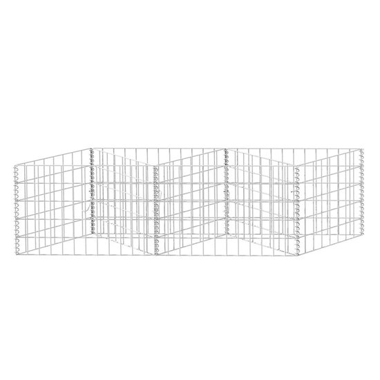 Gabion panier en maille The Living Store - 120 x 30 x 50 cm - Argent - Solide et durable