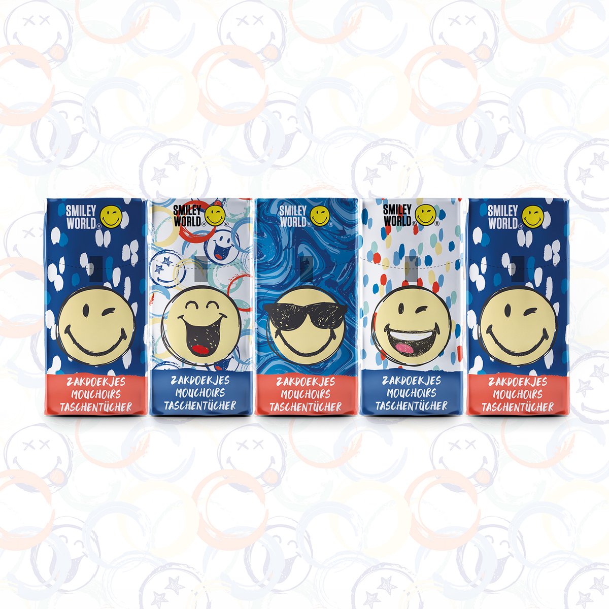 Goedkoopste SmileyWorld® 30 x 10 Paquets de Mouchoirs Design Smiley | 4 Couches | 2 motifs différents dans une boîte | Extra Résistants et Doux | Boîte en Carton Pratique | P-006
