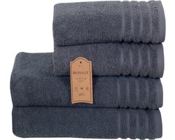 Betully ® - Handdoeken Set - 50x100(2stuk) - 70x140cm(2stuk) - set van 4 - Hotelkwaliteit – Zware kwaliteit 500 g/m2 Antraciet