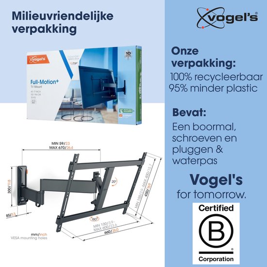 VOGEL'S BASE 15 S kantelbare televisiebeugel voor 19-43 inch TV's | Kantelbaar tot 15° | TV-beugel geschikt voor televisies met een maximaal gewicht van 20 kg en VESA 75x75 tot 200x200 | TV steun VOGEL'S BASE 15 S kantelbare televisiebeugel voor 19-43 inch TV's | Kantelbaar tot 15° | TV-beugel geschikt voor televisies met een maximaal gewicht van 20 kg en VESA 75x75 tot 200x200 | TV steun