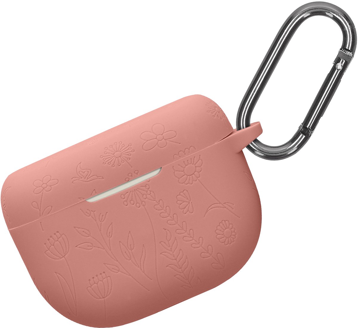 kwmobile case voor draadloze oordopjes geschikt voor Jabra Elite 10 / E10 hoes - Siliconen beschermhoes - Gestanst patroon design in donkerroze