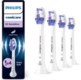 Philips Sonicare Optimal Sensitive S2 – Opzetborstels voor Elektrische Tandenborstel – Wit – Verpakking van 4 - Gevoelige tanden - HX6054/87