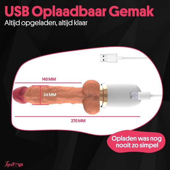 TipsToys® Seksmachine Vibrerende Vibrator - Dildo Stotende Sexmachine - Seksspeeltje voor Koppels - Sex Toy voor Vrouwen