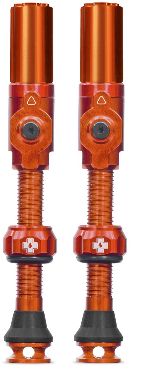 Muc-Off Big Bore - Tubeless Ventiel - Schrader - Hybrid Large - 45mm - Oranje - Kernloos Ontwerp - Maximale Luchtstroom