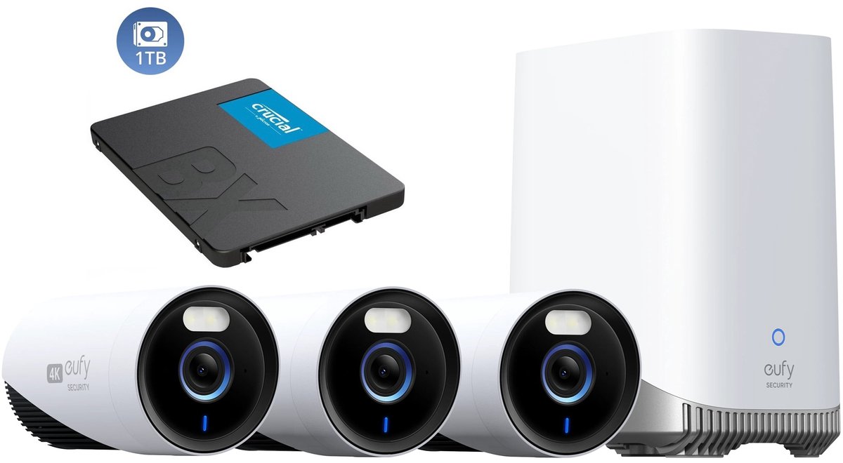 eufy Security E330 Buitencamera's, 3 Pack met HomeBase 3 - - eufy - €419,00