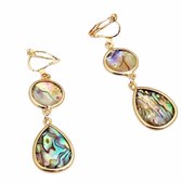 Clip Oorbellen- Goudkleurig- Olie- lang- geen gaatje- Charme Bijoux