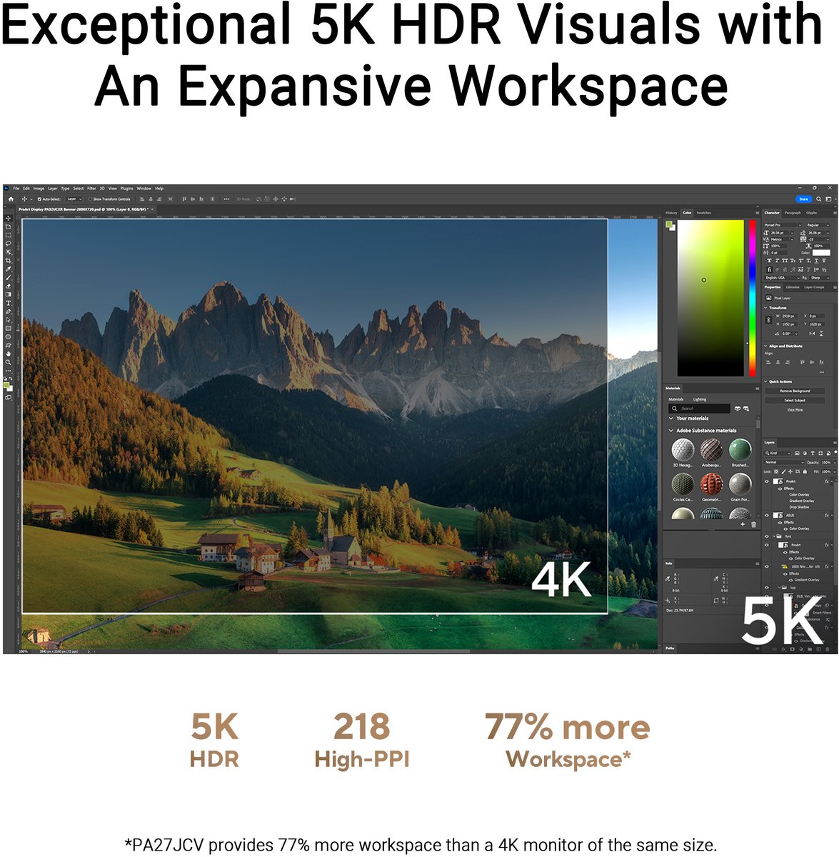 ASUS ProArt Display PA27JCV - 5K IPS - Grafisch Designer Monitor - Calman Gecertificeerd - LuxPixel™ - USB-C PD 96W - 27 Inch thumbnail 7