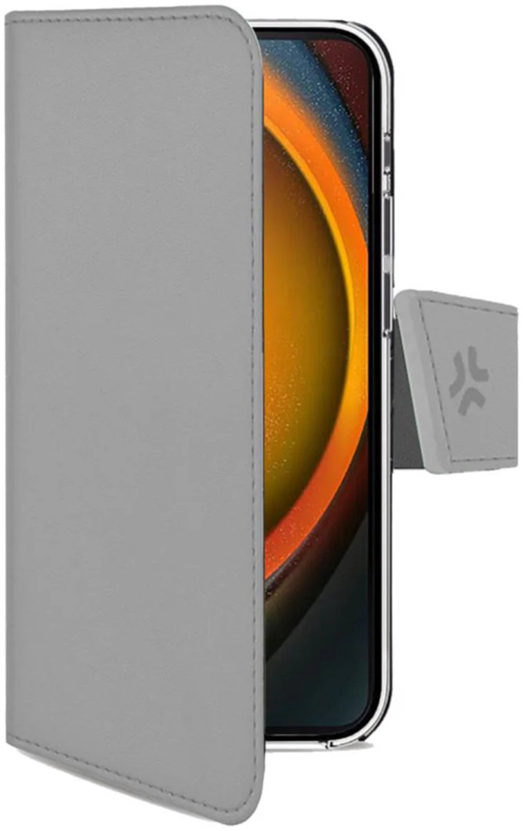 Celly Wally Bookcase Hoesje - Apple iPhone 16 Pro Max - Kunstleer - Pasjeshouder - Grijs