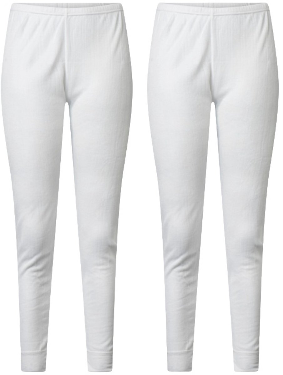 Lunatex - 2 dames thermobroeken - 50% polyester en 50% modal - wit - maat M