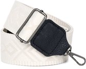 Eleganci® - Tassenriem - Bag strap - Bagsstrap - Dames Tas - Schouderband - Verstelbaar - Tassenhengsel - Tassen Band - 140 cm lang - 5,5 cm breed - Canvas - Roestvrijstaal - Beige