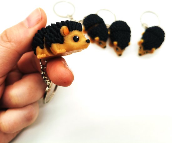 Porte-clés hérisson mignon - Design animal articulé et flexible, joli cadeau pour les amoureux des animaux, parfait pour les sacs à dos ou les clés