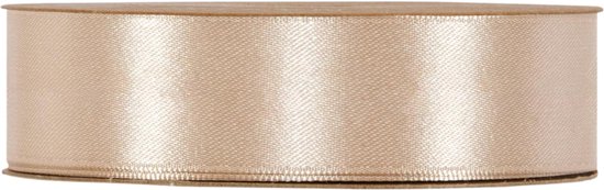 Lint - Beige - 50m x 25mm | Double Satin Classic | Dubbelzijdig Luxe Satijnen Lint | Feestlint op rol | Satijn Lint | Cadeaulint