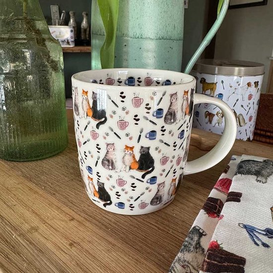 Alex Clark Mok ~ Cat and Coffee ~ Katten en koffie motief