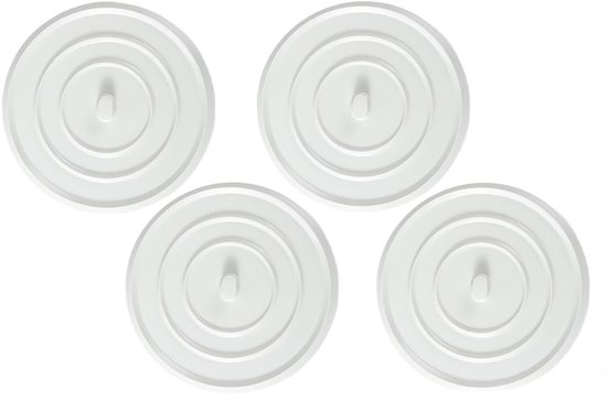 Bouchon de vidange - 4 pièces - Bouchon de vidange - Bouchon d'évier universel - Silicone - Bouchon de baignoire - Anti-obstruction - Pour évier, Bain , lavabo de Cuisine , plan de travail de baignoire - Diamètre 11 cm - Wit