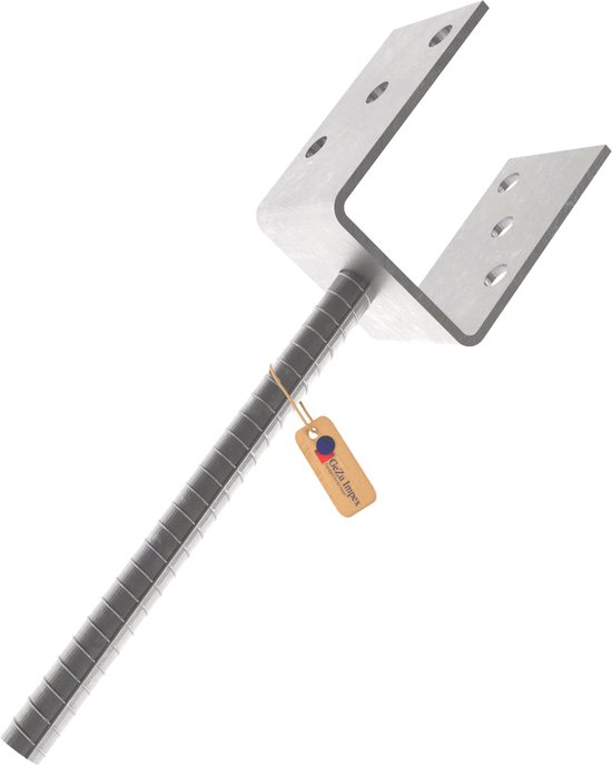 GEZU IMPEX Ancre Poteau Bois en U 121 x 300 mm Galvanisé à chaud