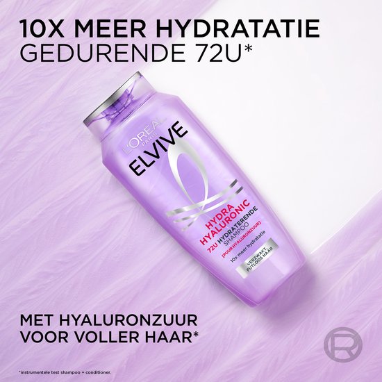 L'Oréal Paris Elvive Hydra Hyaluronic Shampoo - Haarverzorging voor verzwakt, futloos haar - 10x meer hydratatie - Shampoo voordeelverpakking - 6x 250 ml