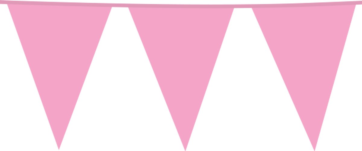 6x Giga Vlaggenlijn Baby Roze 30x45cm 10 meter XXL - Verjaardag Feest Party Festival Poolparty Decoratie