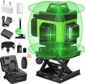 Bol.com 3D/4D Laser waterpas Kruislijnlaser - 16 Lijnen Groene Laser - Zelfnivellerend - 360° Schakelbaar - USB Oplaadbaar - Inc... aanbieding