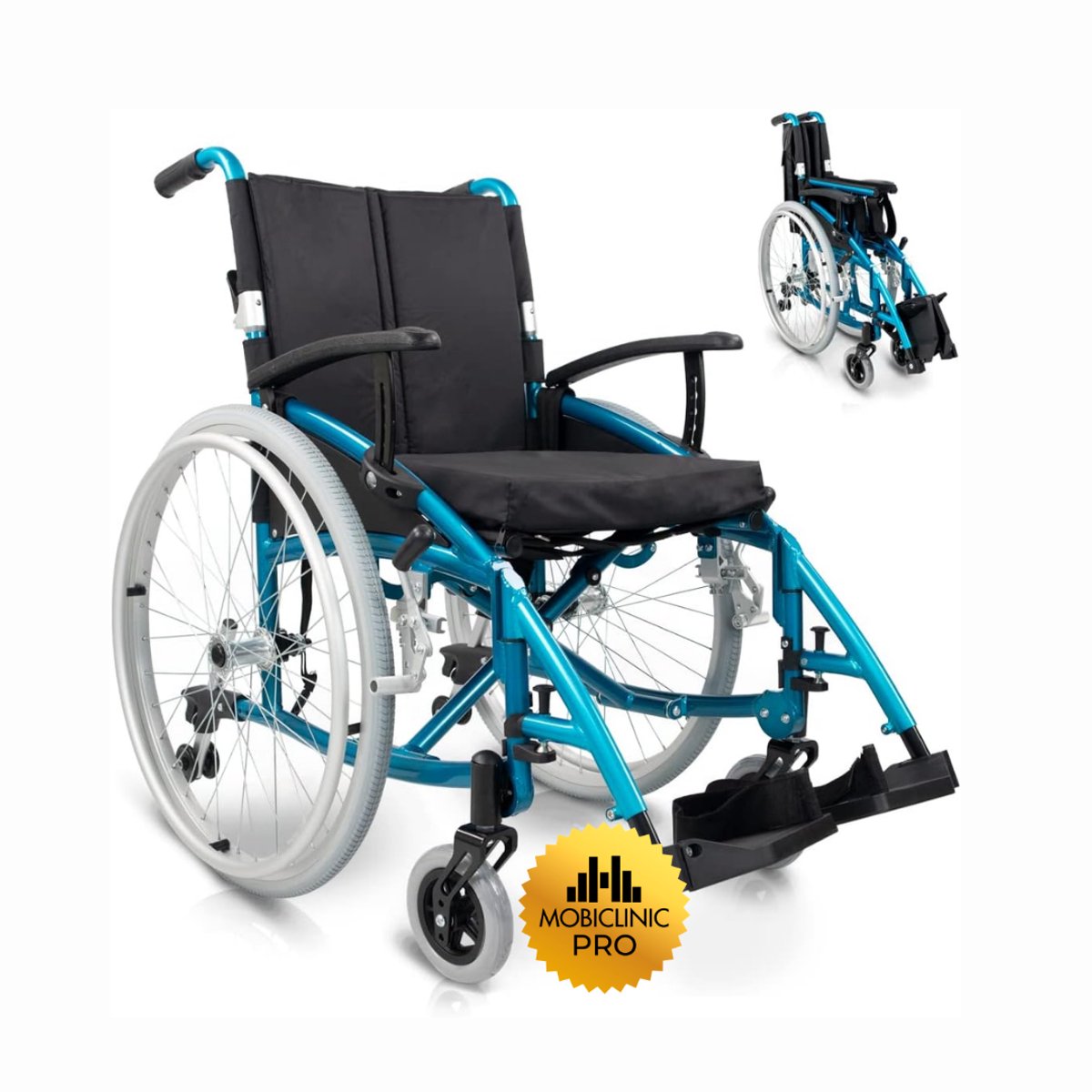 Goedkoopste Mobiclinic Venecia - Opvouwbare rolstoel - Veiligheidsgordel - Dik kussen - Aluminium - Gedeelde rugleuning - Sportieve esthetiek - In hoogte verstelbaar - Inklebaar