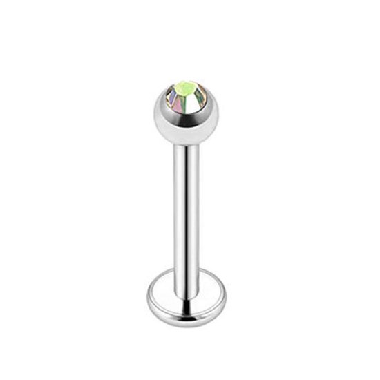 Zilver Met Steentje - Tragus / Helix / Labret Piercing