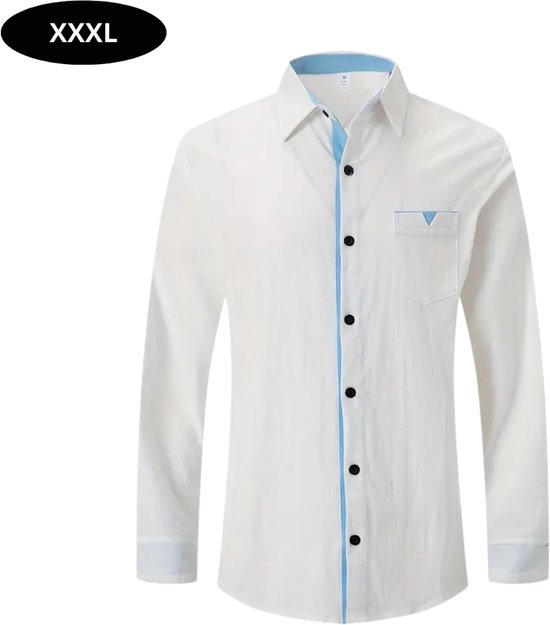 Chemise Livano Homme - Adultes - Manches longues - Sans repassage - Manches longues - Wit - Taille XXXL