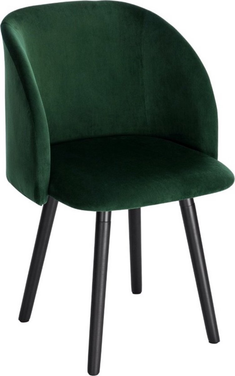 In And Outdoormatch Set van 4 eetkamerstoelen - luxe velvet - stijlvol & ergonomisch - zachte bekleding - robuust ontwerp - groen