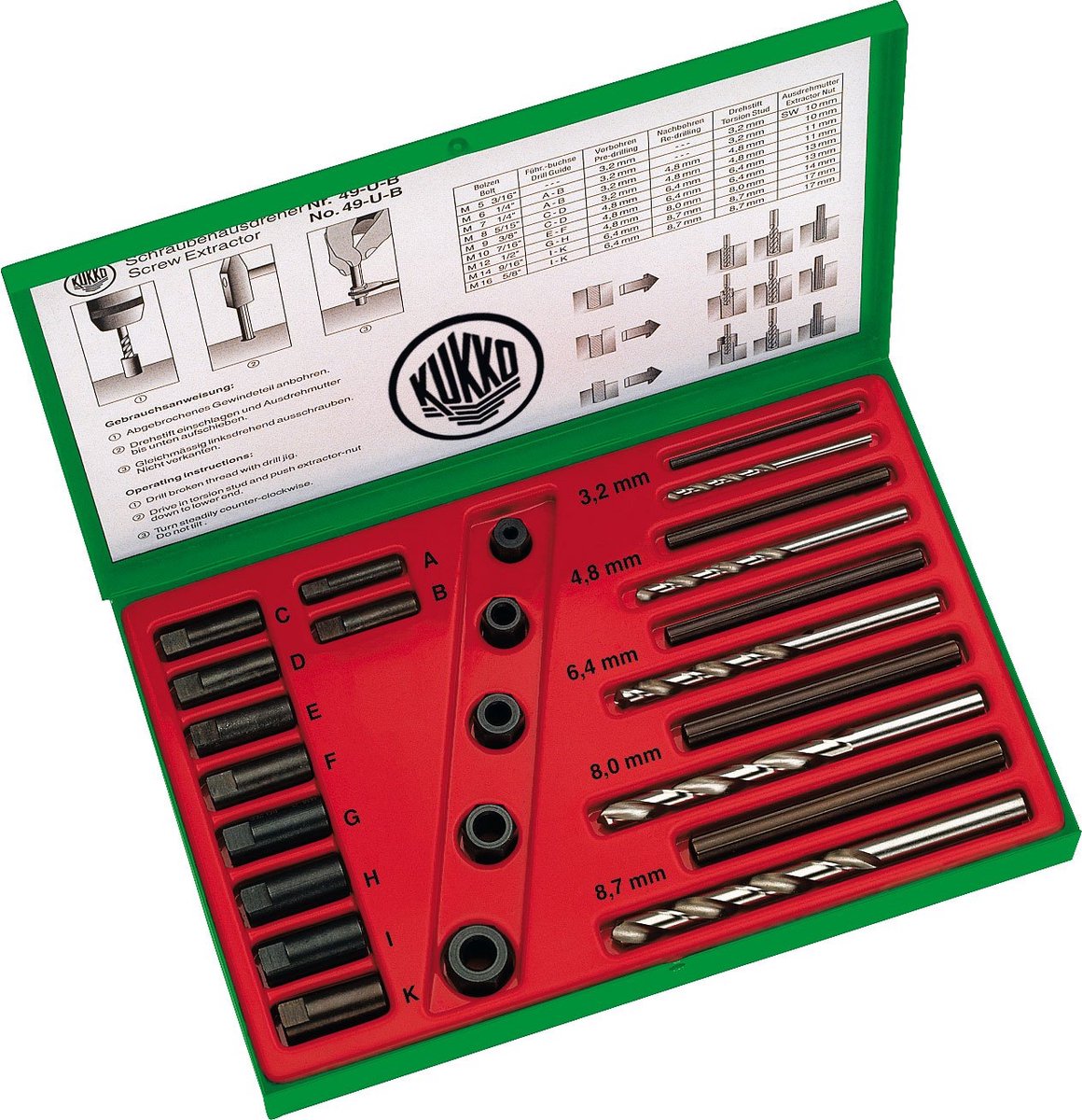 kukko schroevendraaierset 49-U-B M 5 - M 16 -