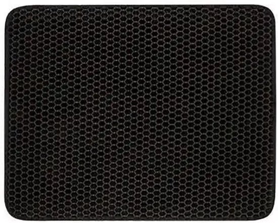 Kattenbakmat - Dubbele laag - Honingraatdesign - Waterdicht - Katten grit opvanger - Schoonloopmat - Kattenbak mat - Zwart - 30*30 cm