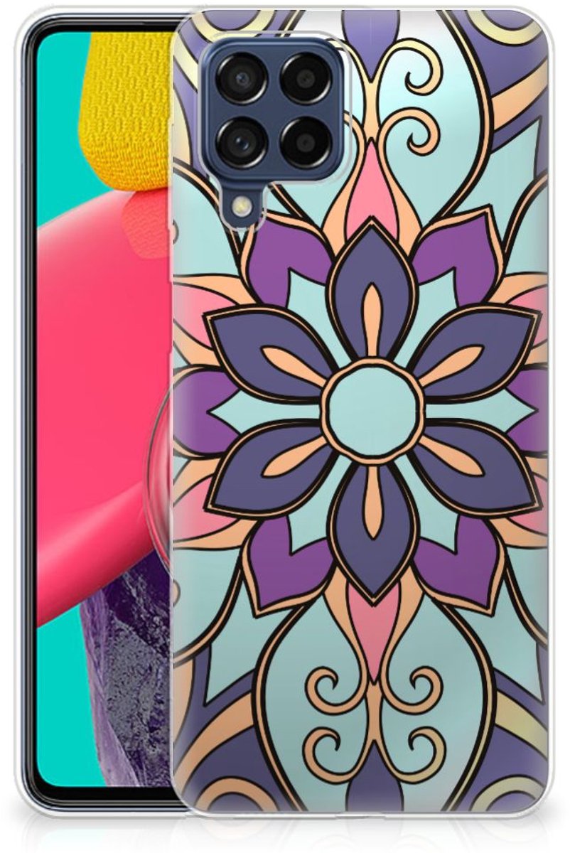 Samsung Galaxy M53 TPU Case Purple Flower