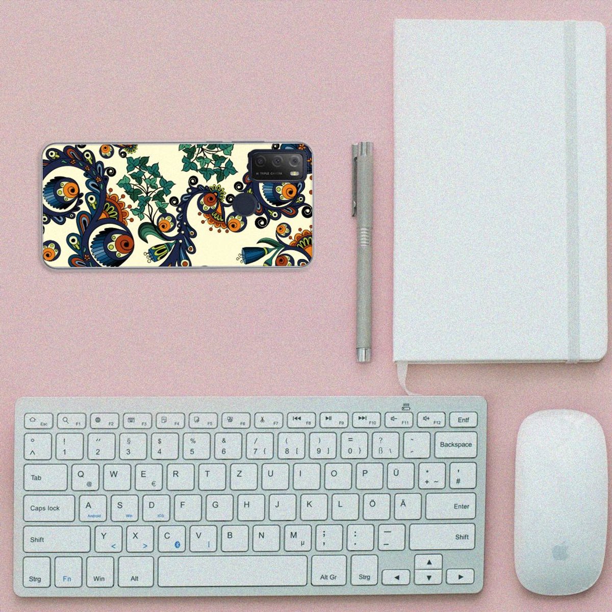 Siliconen Hoesje Alcatel 1S (2021) Barok Flower