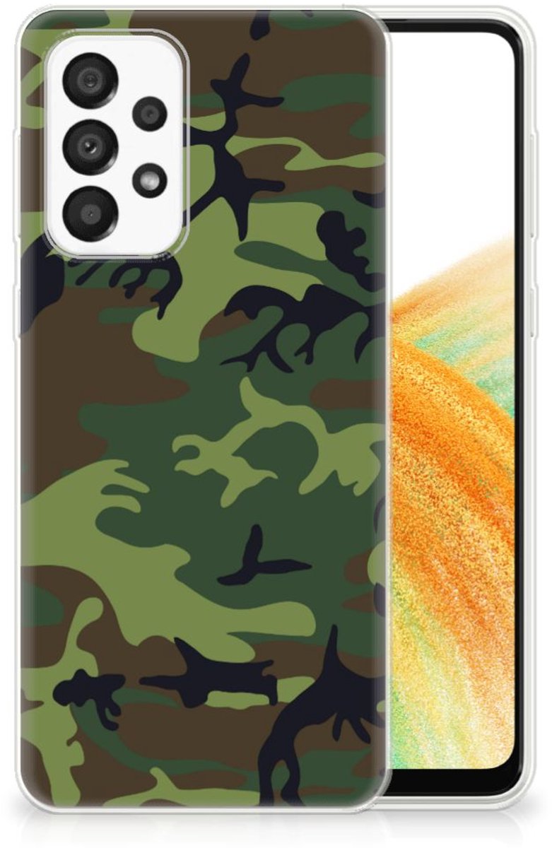 Back Cover voor Samsung Galaxy A33 5G TPU bumper Army Dark