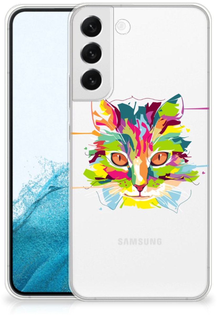 Back Cover voor Samsung Galaxy S22 Plus Telefoonhoesje met Naam Cat Color