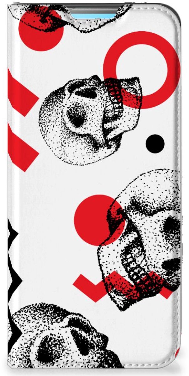 Mobiel BookCase Xiaomi Redmi 10 Skull Red