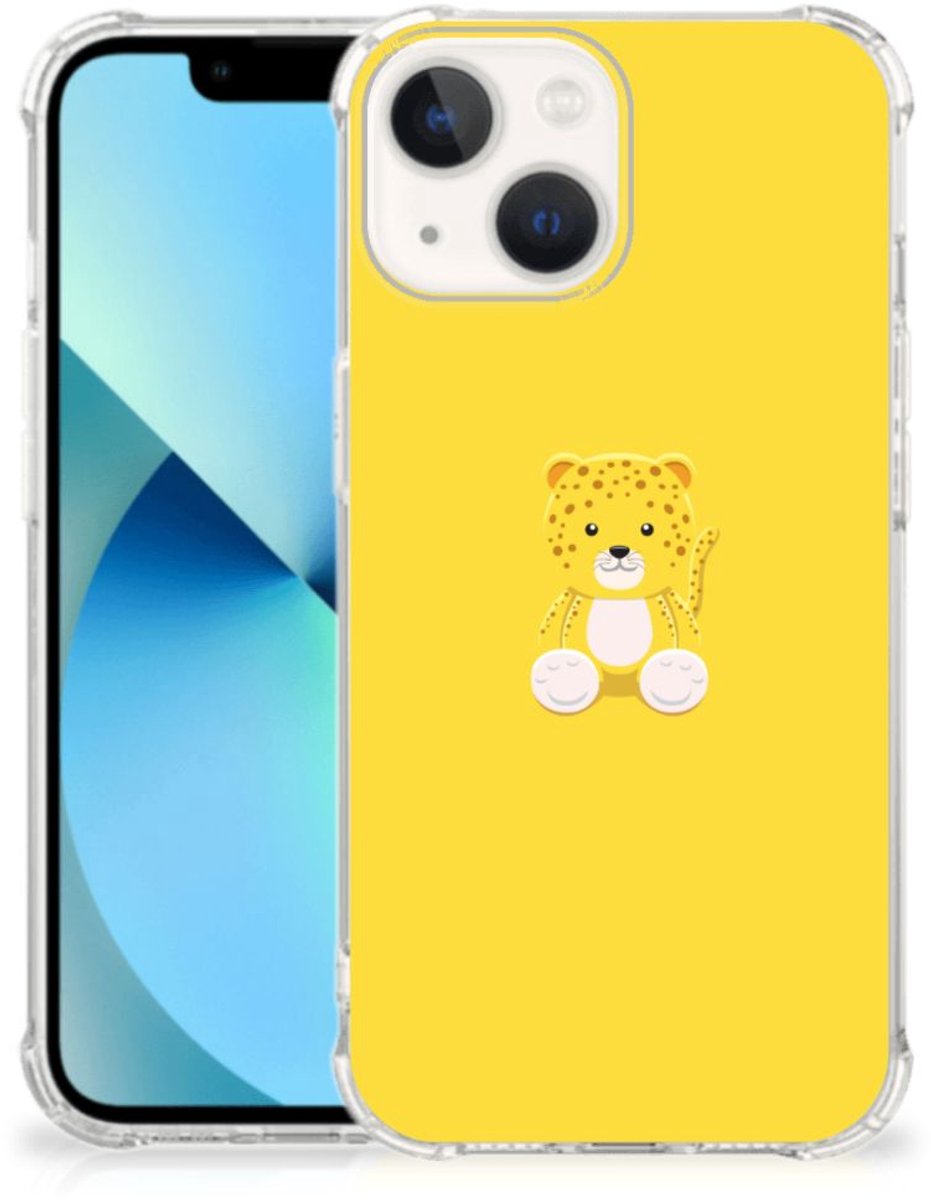 iPhone 13 mini Stevig Bumper Hoesje Baby Leopard