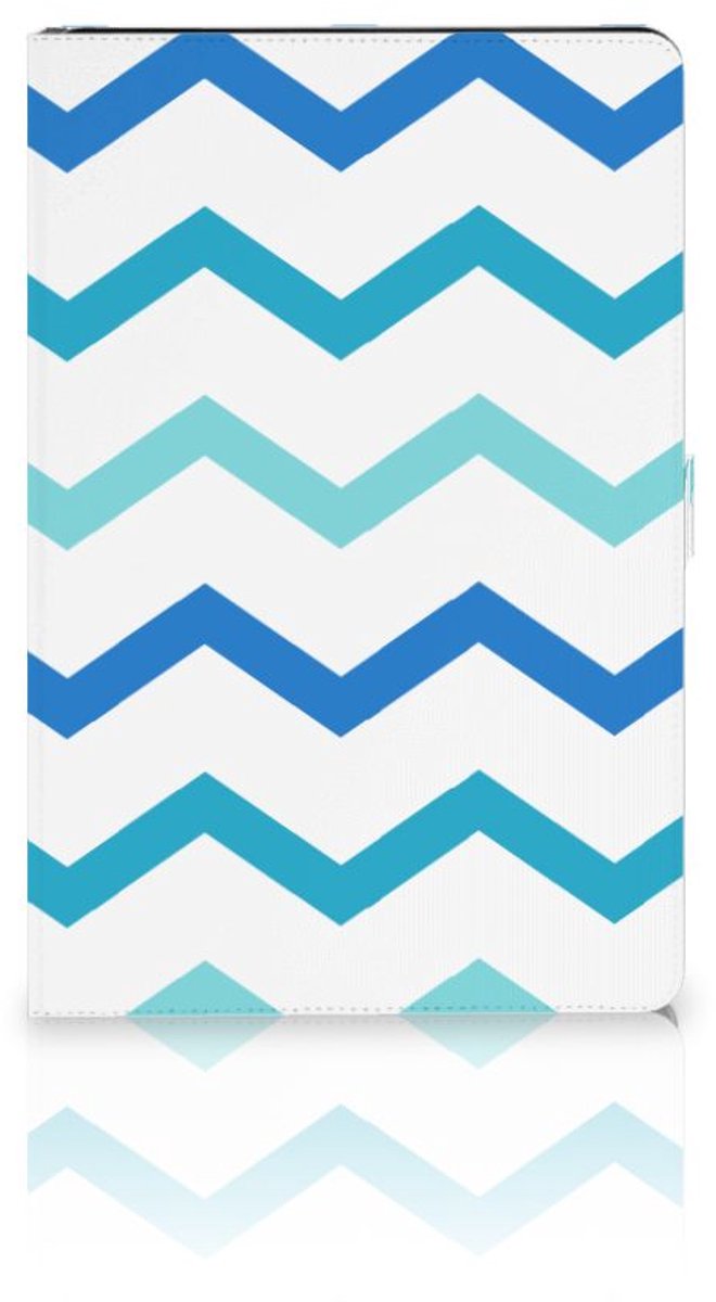 Samsung Galaxy Tab S7 FE | S7+ | S8+ Tablet Hoes Zigzag Blauw
