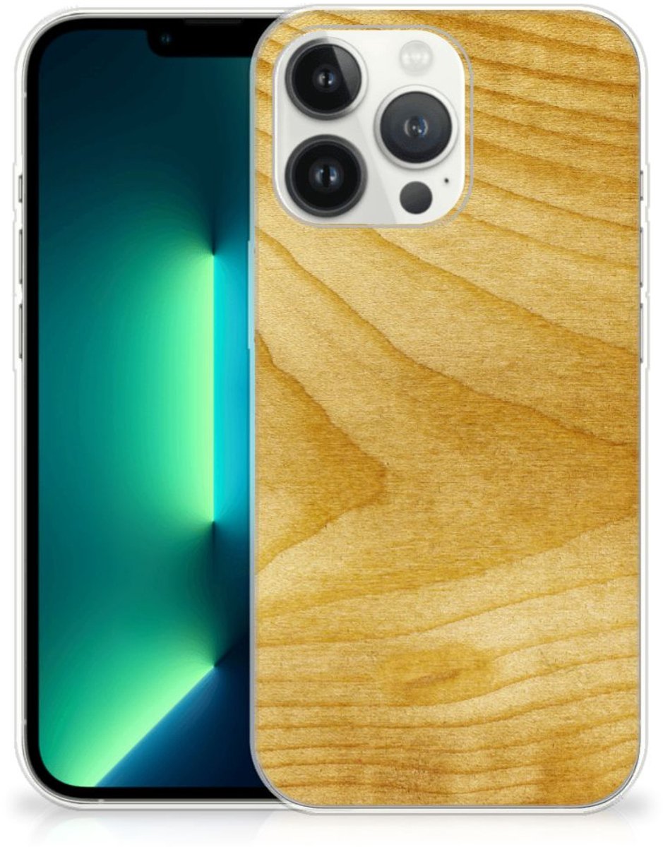 iPhone 13 Pro Max Bumper Hoesje Licht Hout