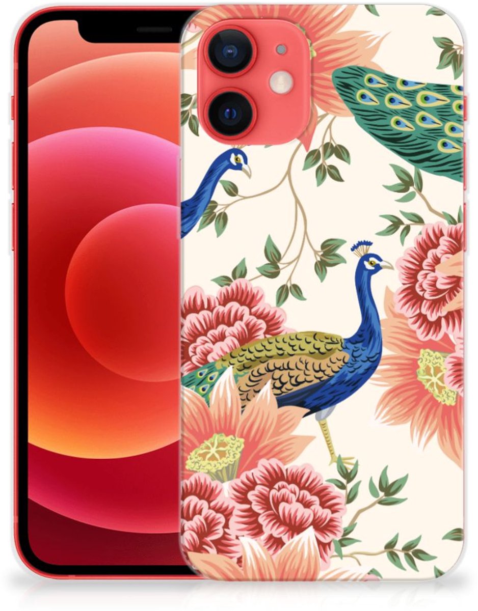 TPU Hoesje voor iPhone 12 Mini Pink Peacock