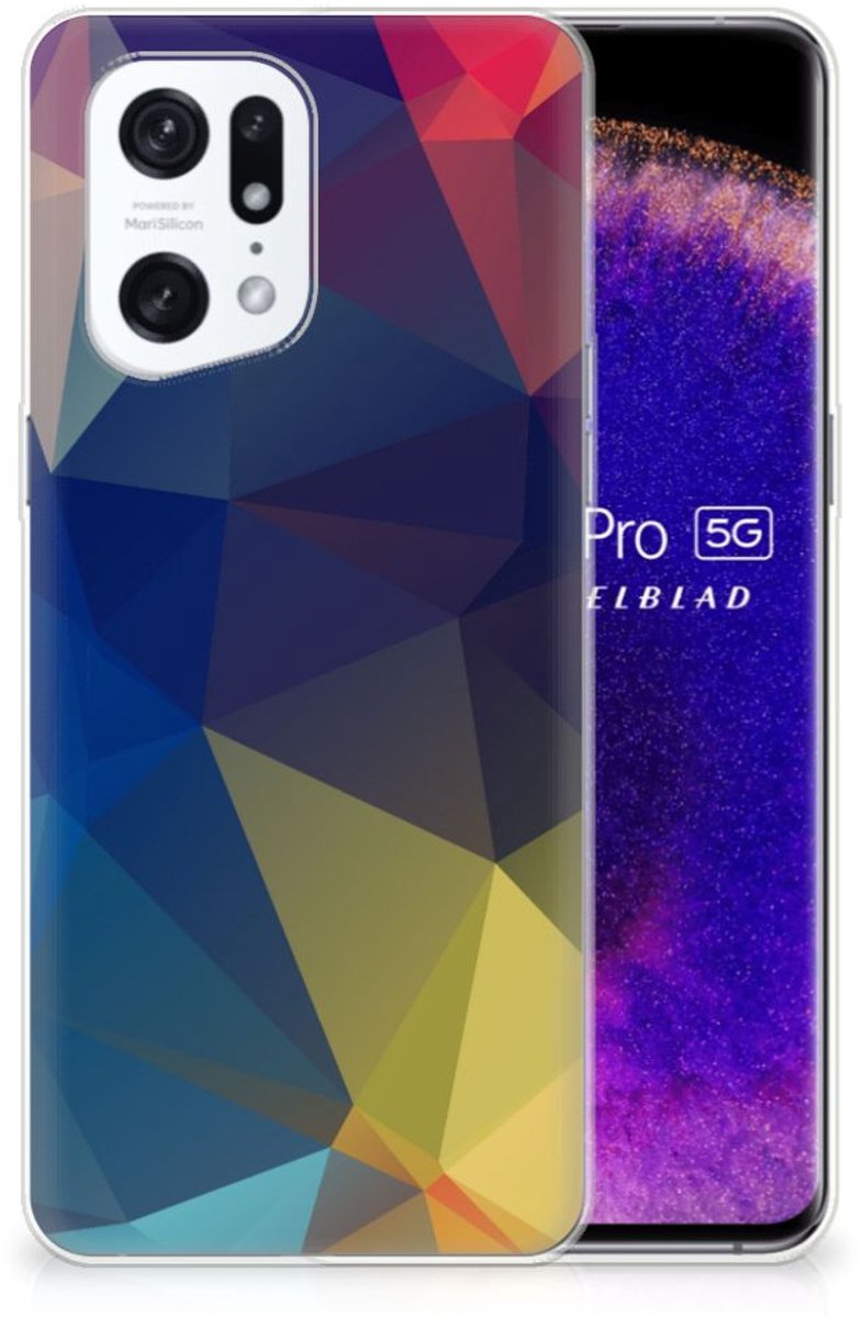 OPPO Find X5 Pro TPU Hoesje Polygon Dark