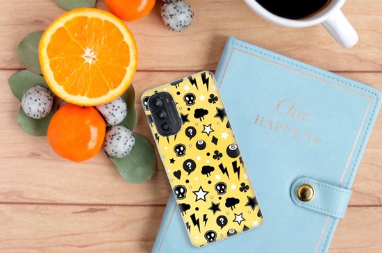 Coque pour Motorola Moto G52 Bumper Housse Etui Punk Yellow